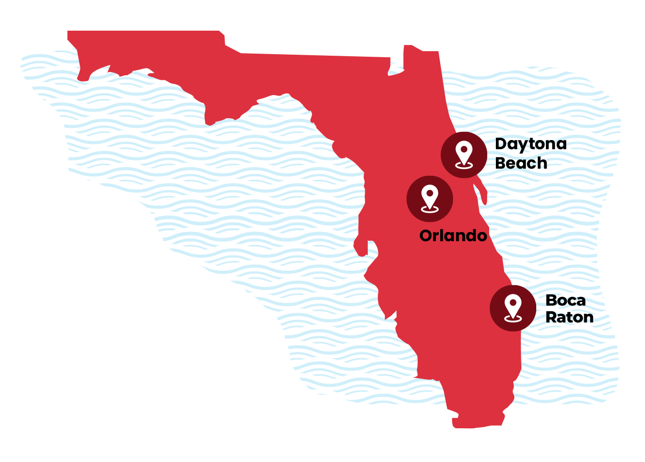 Radio One CSE Florida location map